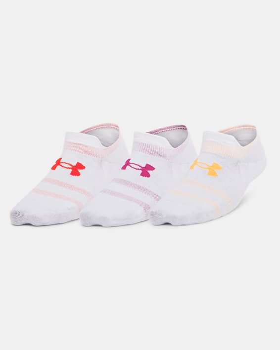 Unisex UA Essential 3-Pack Ultra Low Tab Socks in White image number 0